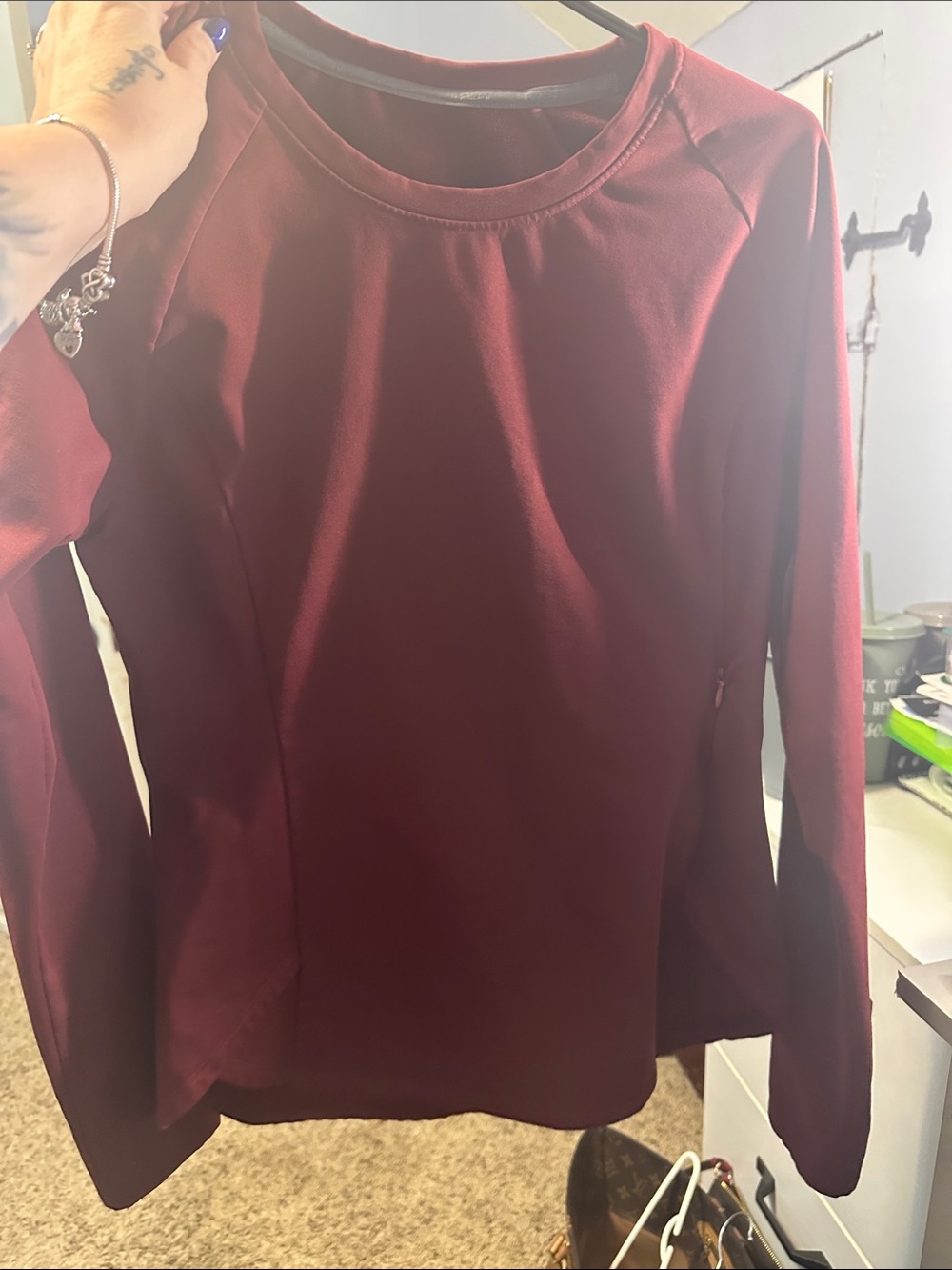 Baleaf Women's Long-Sleeve Crew Neck Top - Burgundy